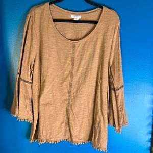 Style & Co camel long sleeve size XL